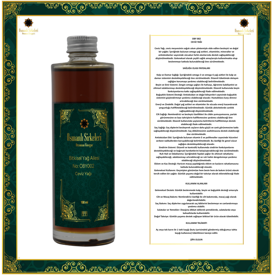 OBY 002 CEVİZ YAĞI 100ML