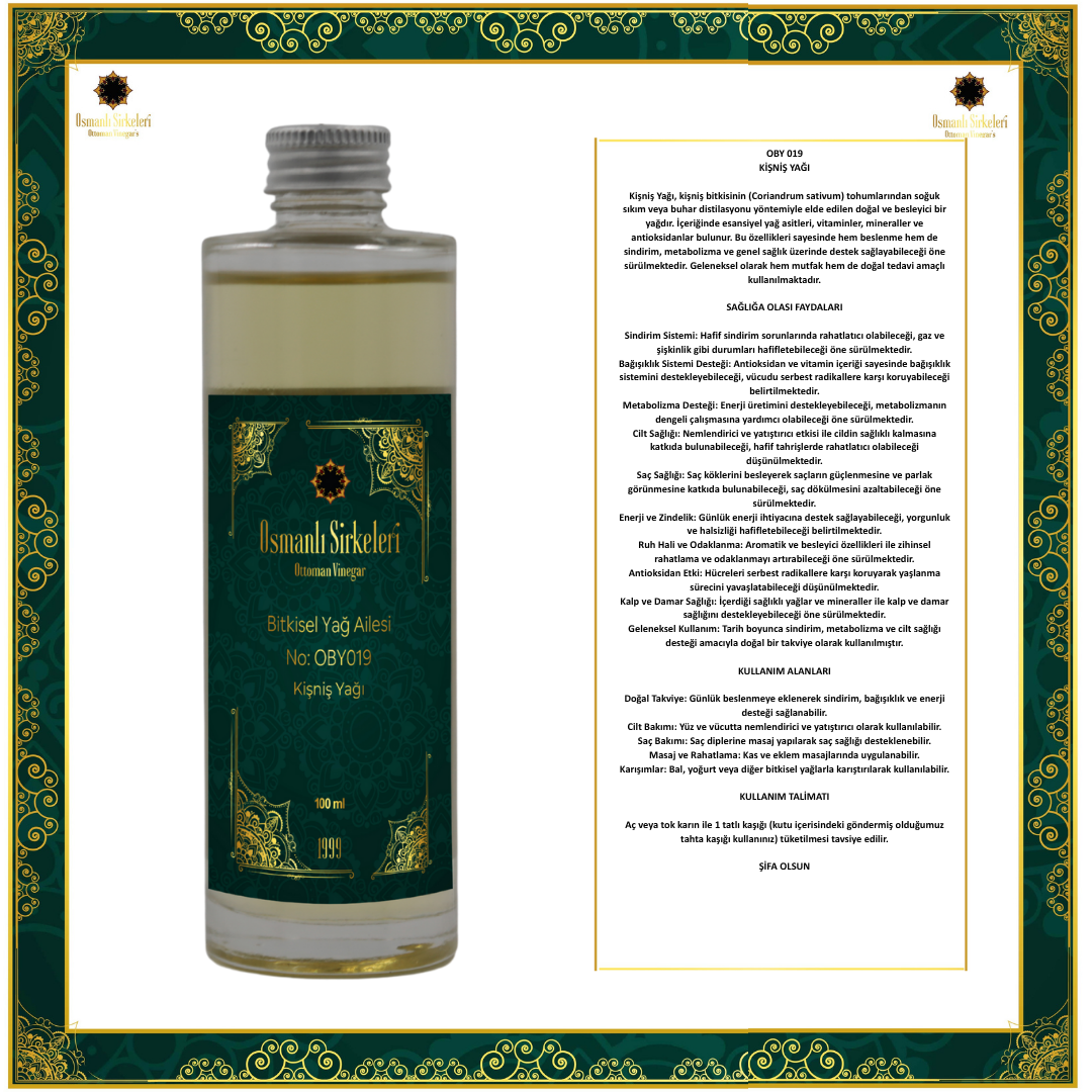 OBY 019 KİŞNİŞ YAĞI 100ML