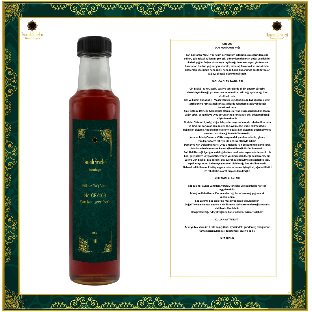 OBY 034  SARI KANTARON YAĞI 250ML