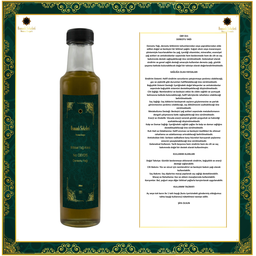 OBY 040  DEREOTU YAĞI 250ML
