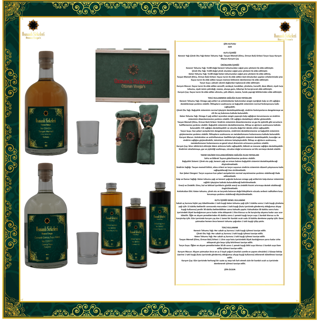 ŞİFA KUTUSU  D29 (Safra ve Böbrek Taşı)