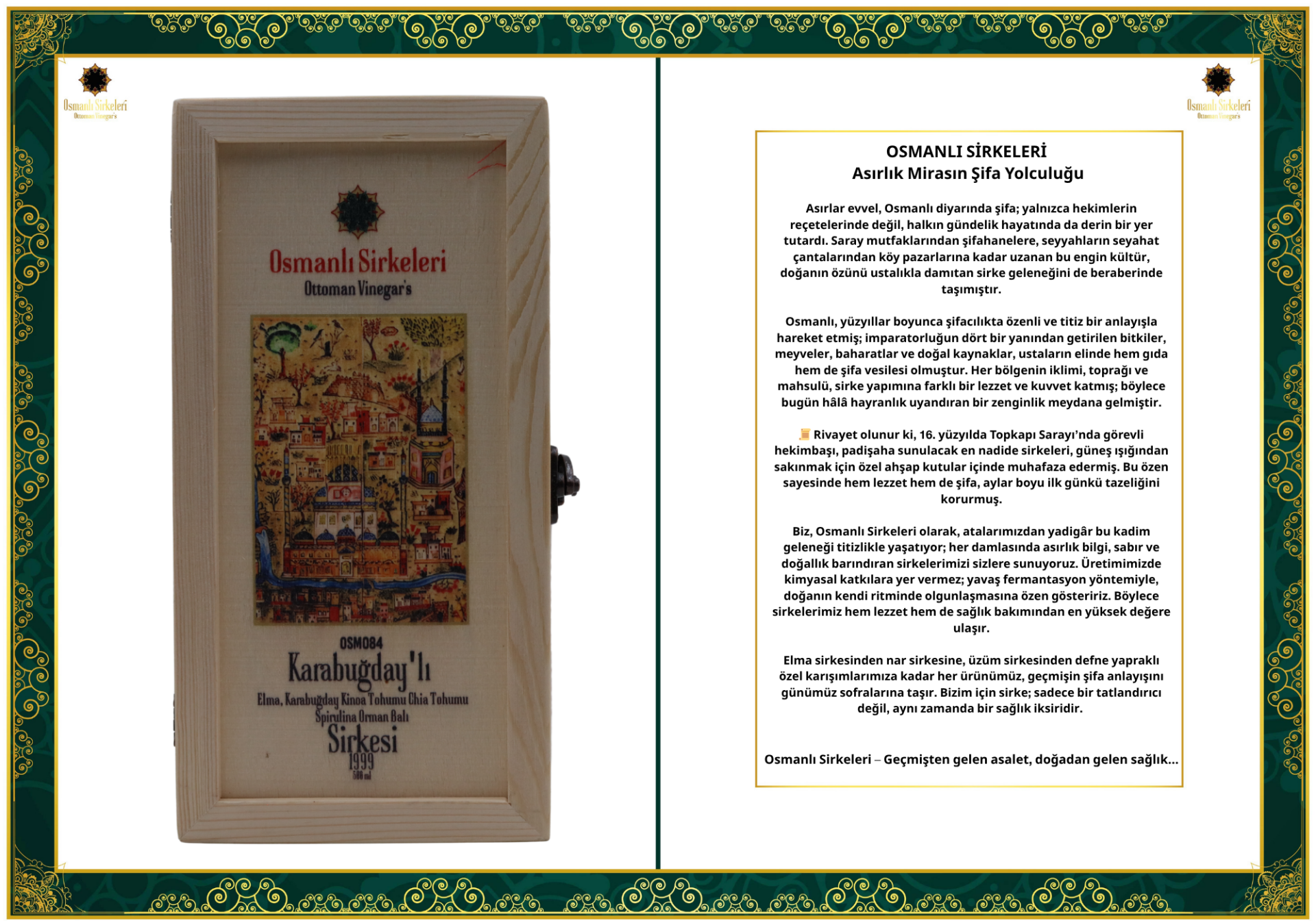 OSM 084  KARABUĞDAY’LI  (Elma, Karabuğday Kinoa Tohumu Chia Tohumu Spirulina Orman Balı)  SİRKESİ