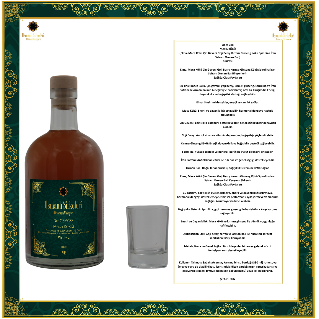 OSM 088 MACA KÖKÜ’LÜ  KARIŞIM SİRKESİ
